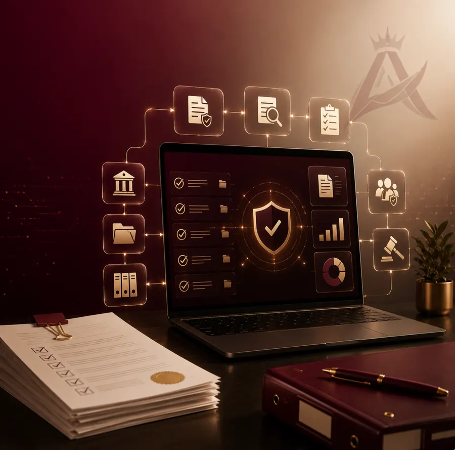 AI compliance automation system reviewing records forms evidence and missing information