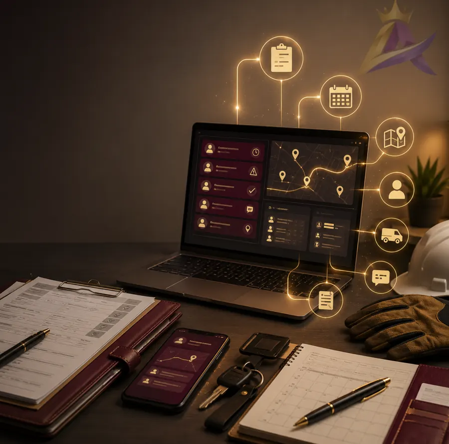 AI trade dispatch automation system organising job intake scheduling and customer updates